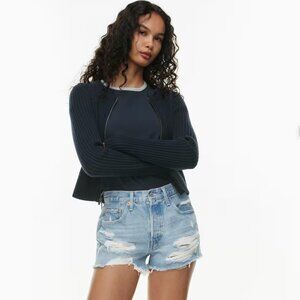501 Original Short high-waisted distressed denim shorts